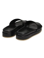 Brazilieiro Embossed-Leather Pool Slides