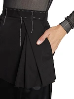 Layered Mixed-Media Midi-Skirt