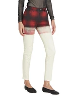 Plaid Gradient Skinny Jeans