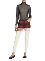 Plaid Gradient Skinny Jeans