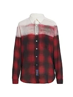 Oversized Plaid Wool-Blend Shirt