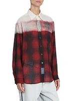 Oversized Plaid Wool-Blend Shirt