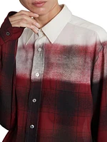 Oversized Plaid Wool-Blend Shirt