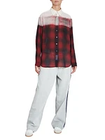 Oversized Plaid Wool-Blend Shirt