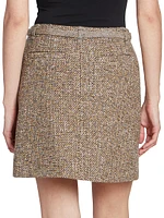 Belted Tweed Miniskirt