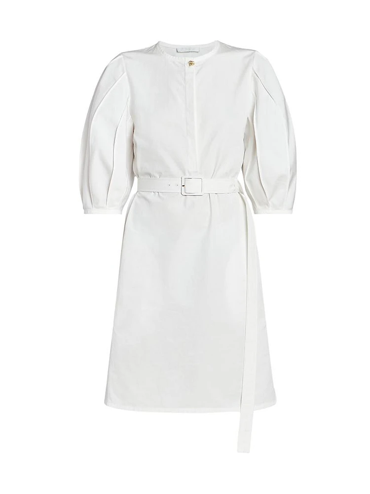 Belted Cotton Poplin Dress