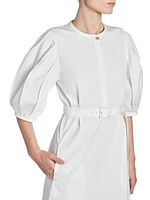 Belted Cotton Poplin Dress