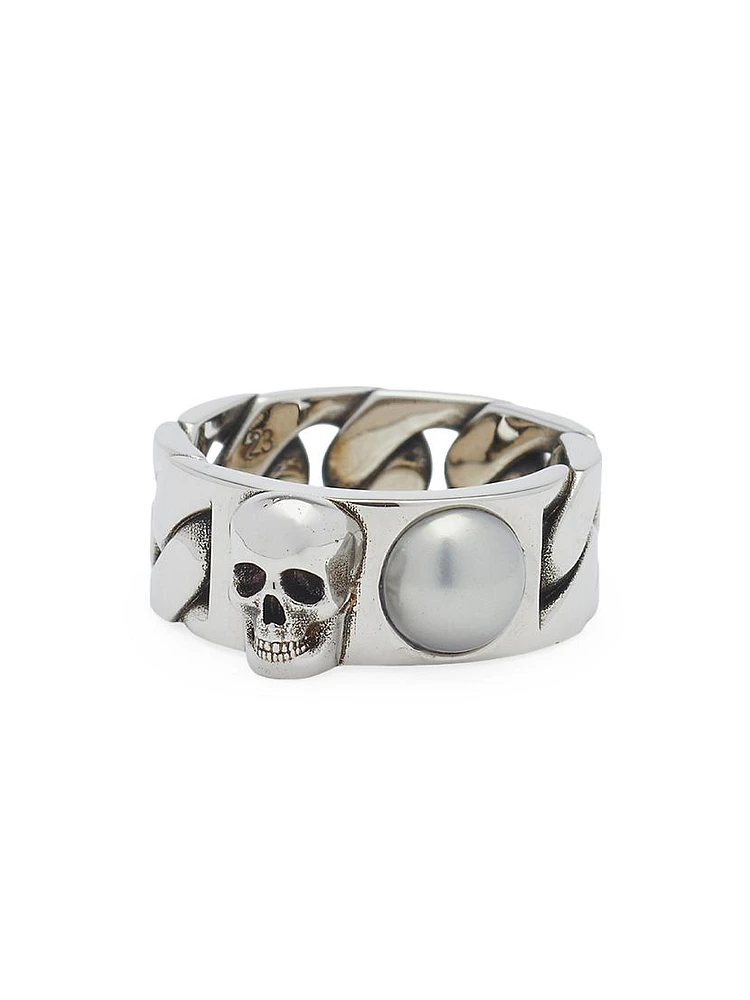 Skull & Pearl Ring