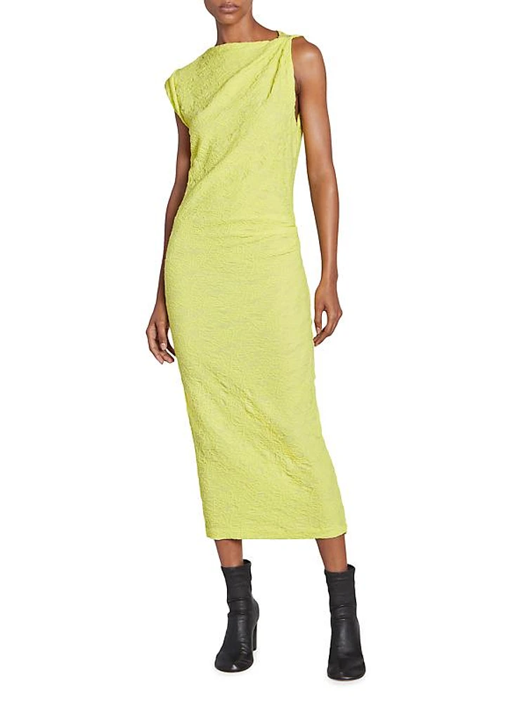 Franzy Textured Cotton-Blend Midi Dress