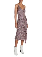 Lucia Printed Asmmetric Midi-Dress