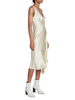 Ayrich Silk Eylet Bias Slip Midi-Dress