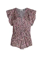 Lonea Floral Silk-Blend Top