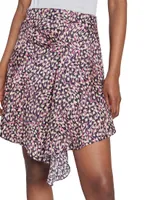 Selena Abstract Silk-Blend Miniskirt