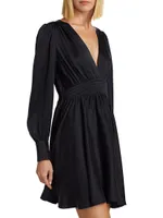 Cosima Silk Long-Sleeve Minidress