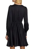 Cosima Silk Long-Sleeve Minidress