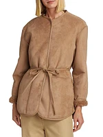 Sinclair Vegan Suede Belted Jacket