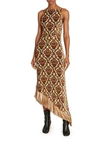 Damask Fringe Maxi Dress