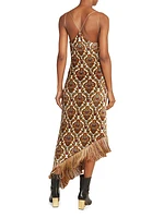 Damask Fringe Maxi Dress