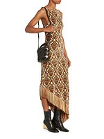 Damask Fringe Maxi Dress