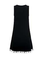 Embellished-Hem Sleeveless Dress