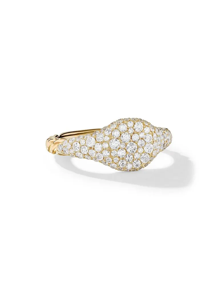 Petite Pave Pinky Ring 18K Yellow Gold