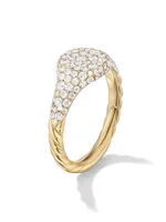 Petite Pave Pinky Ring 18K Yellow Gold