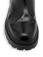 Intrecciato-Detail Leather Ankle Boots
