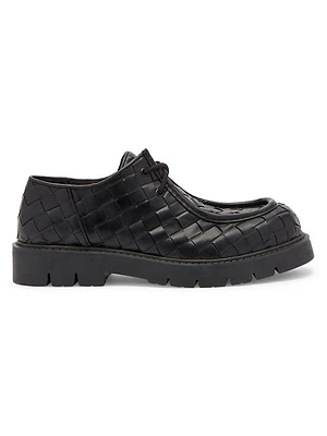 Intrecciato Leather Derby Shoes