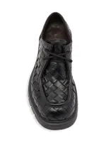 Intrecciato Leather Derby Shoes