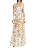 Jasmine Embroidered Floral Gown