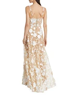 Jasmine Embroidered Floral Gown