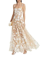 Jasmine Embroidered Floral Gown