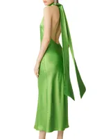 Penella Satin Halter Maxi Dress