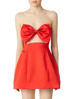 Estelle Satin Bow Minidress