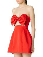 Estelle Satin Bow Minidress