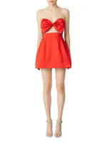 Estelle Satin Bow Minidress