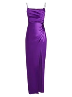 Perla Satin Sleeveless Gown