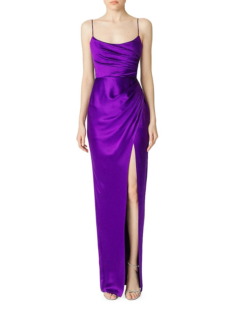 Perla Satin Sleeveless Gown