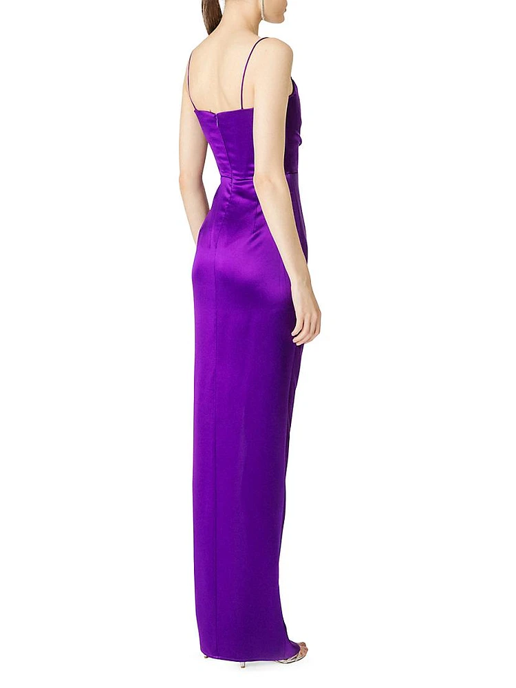 Perla Satin Sleeveless Gown