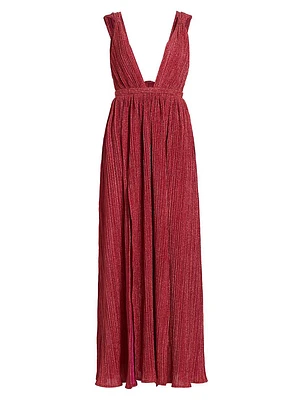 Allure Shimmering Pleated Maxi Dress