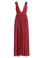 Allure Shimmering Pleated Maxi Dress