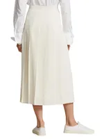 Pleated A-Line Midi-Skirt