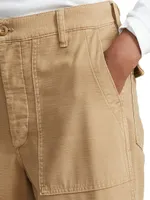 Cotton Straight-Leg Utility Pants