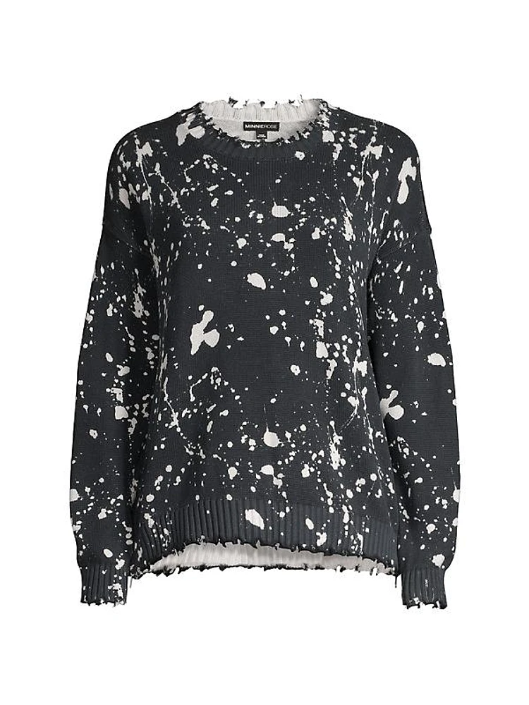 Paint Splatter Zip Sweater