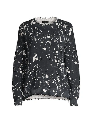 Paint Splatter Zip Sweater