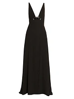 Plunge V-Neck Gown