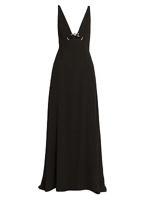 Plunge V-Neck Gown