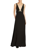 Plunge V-Neck Gown