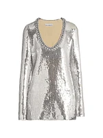 Sequined V-Neck Minidress