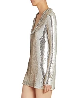 Sequined V-Neck Minidress